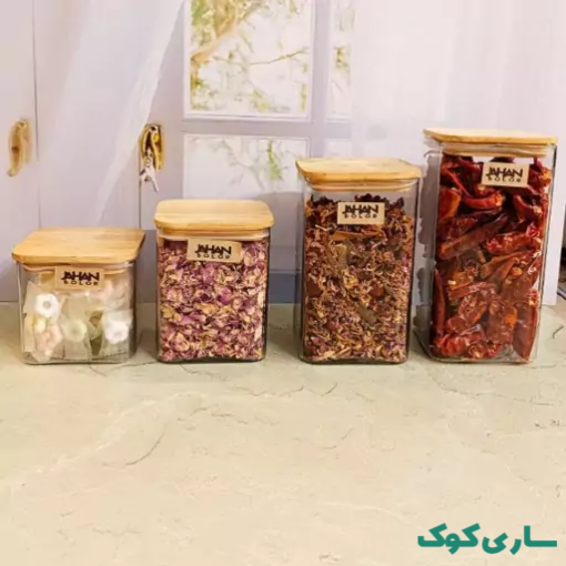 تصویر بانکه حبوبات شیشه ای آتوسا 